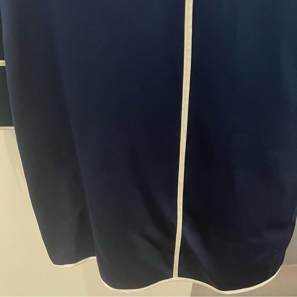 Alexis Navy Blue Blouse with White Trim - Picture 1 of 10